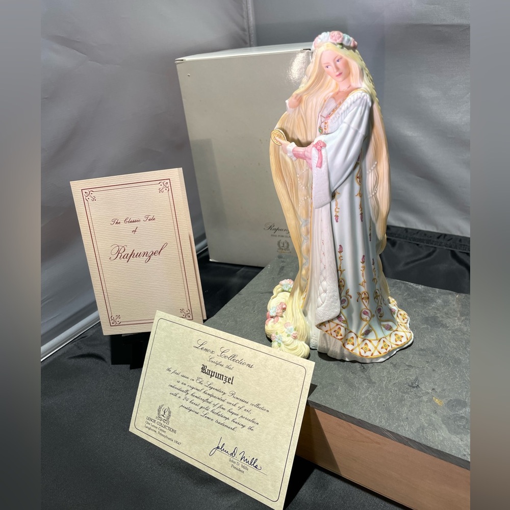 Rapunzel Figurine by Lenox - White and Gold
